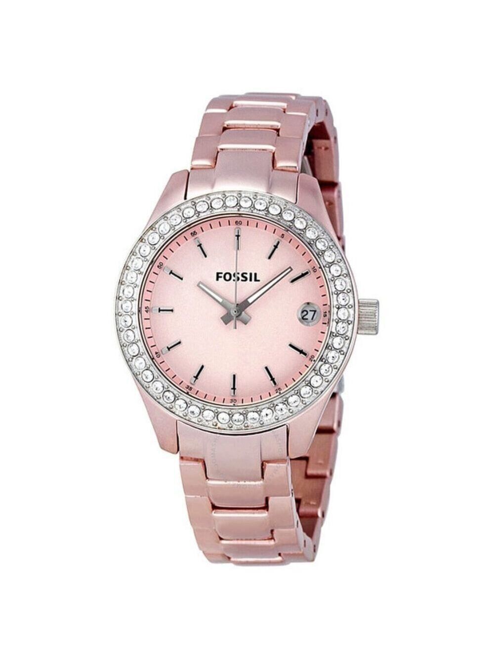 Fossil Stella Mini Glitz Blush Rose Silver Aluminum Watch
